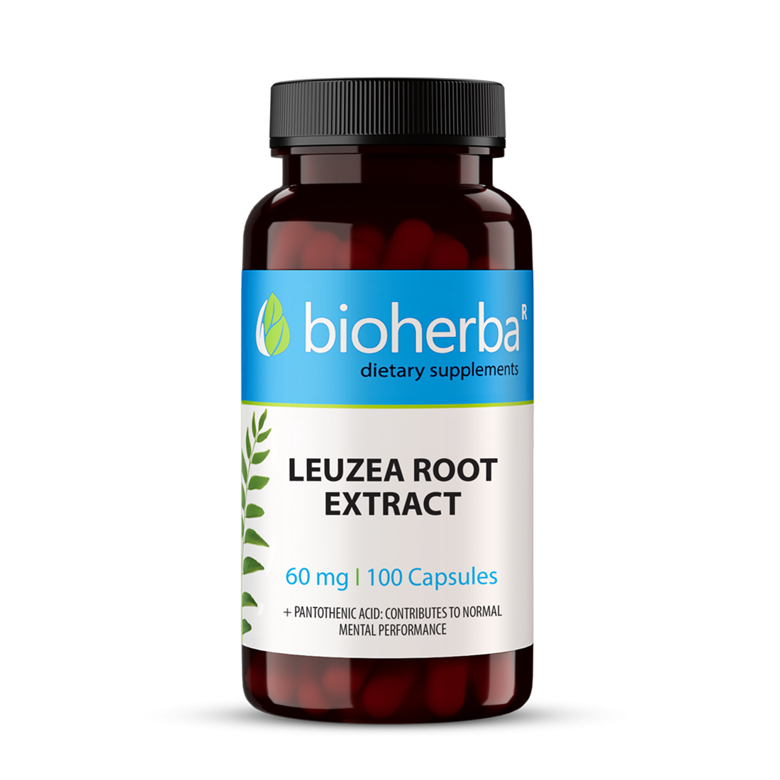 Bioherba Leuzea Root Extract 60 Mg 100 cap dietary Supplement With Plant Extract And Pantothenic Acid