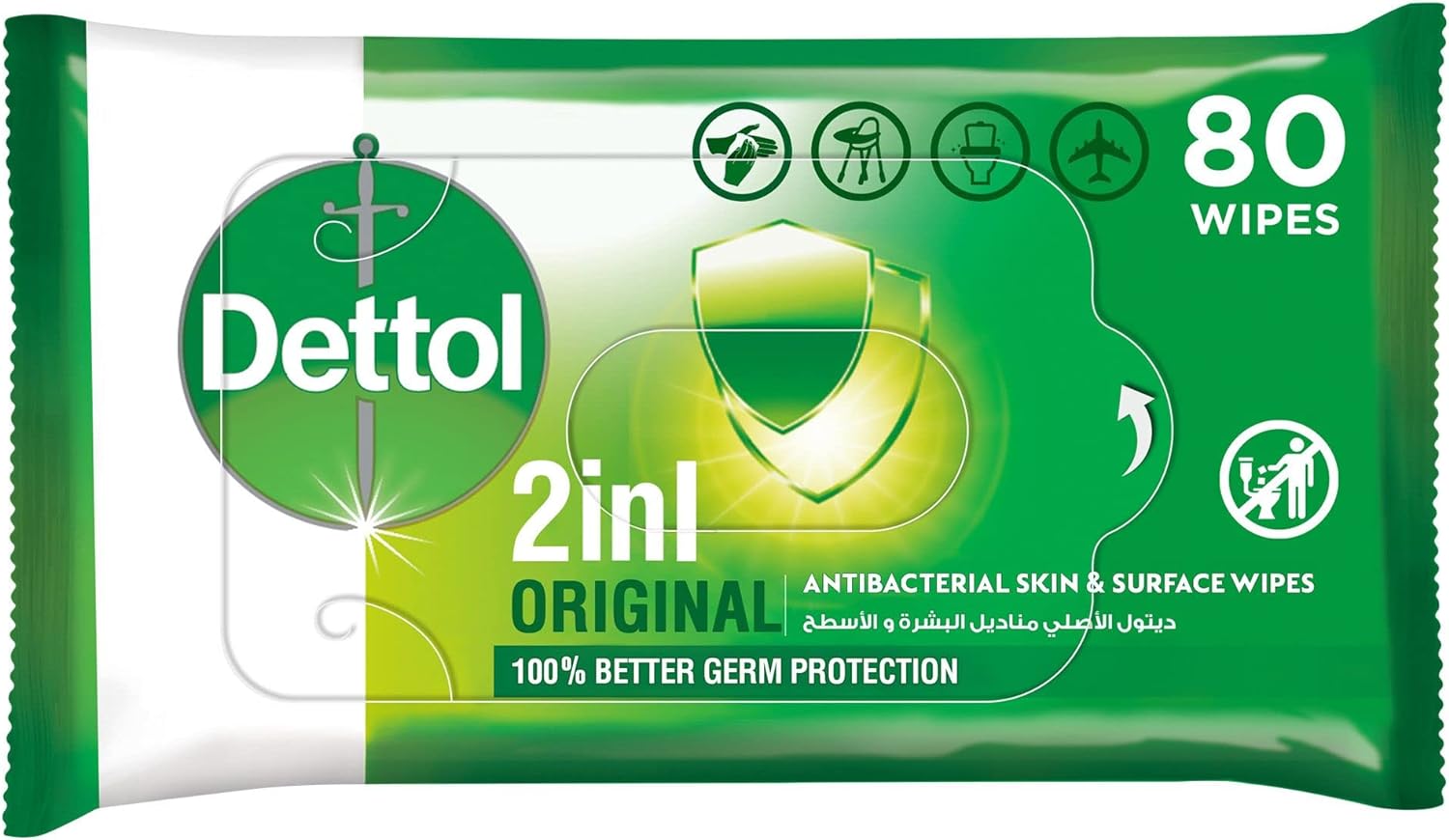 Dettol Anti Bacterial Wipes 80 Pcs