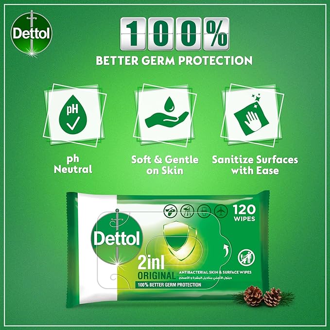 Dettol Anti Bacterial Wipes 80 Pcs